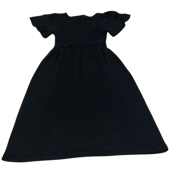 Calvin Klein Sweater Dress Wool Blend Women's Sz S Black Short Sleeve Tie Waist - Picture 2 of 7